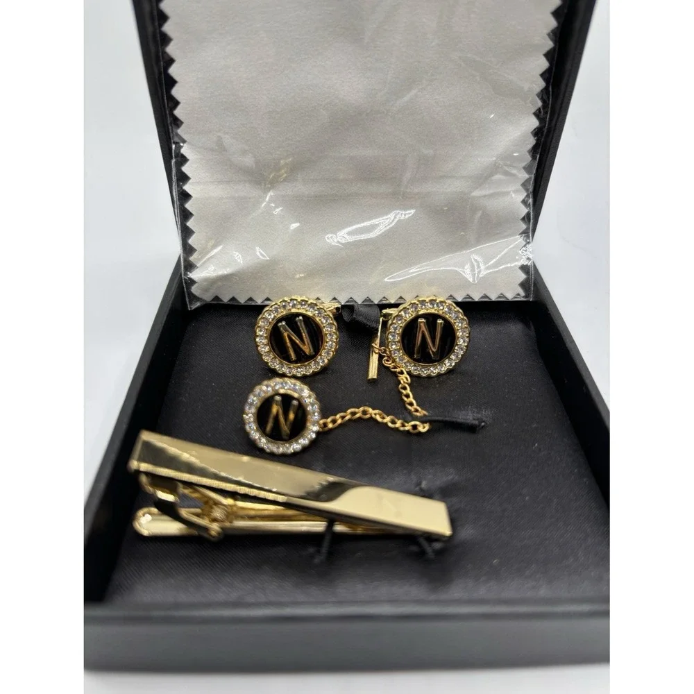 HAWSON Tie Clips, Cufflinks, Tie Tack &‎ Lapel Pins for Men-Suitable for N-4pcs
